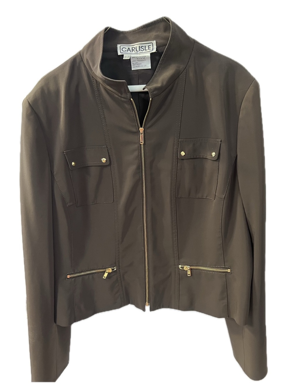 Carlisle Chocolate Brown Zip-Front Utility Jacket